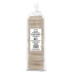 Outlet ProPlanet Seal Molded Fiber Lids for Paper Cups Fits 10 oz. to 24 oz. Hot Cups - Tan (1000/Carton) Tabletop And Serveware