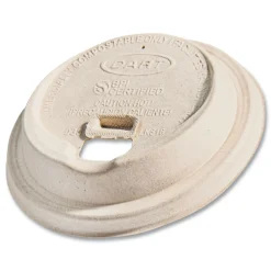 Outlet ProPlanet Seal Molded Fiber Lids for Paper Cups Fits 10 oz. to 24 oz. Hot Cups - Tan (1000/Carton) Tabletop And Serveware