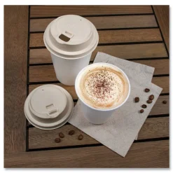 Outlet ProPlanet Seal Molded Fiber Lids for Paper Cups Fits 10 oz. to 24 oz. Hot Cups - Tan (1000/Carton) Tabletop And Serveware