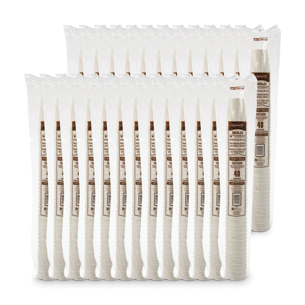 Sale Thermoguard 8 oz. Insulated Paper Hot Cups - White Sustainable Forest Design (1000/Carton) Tabletop And Serveware