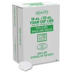 Hot W16FTS-0500 Plastic Lids for 16 oz/20 oz Foam Cups and Containers - Translucent (1000/Carton) Tabletop And Serveware