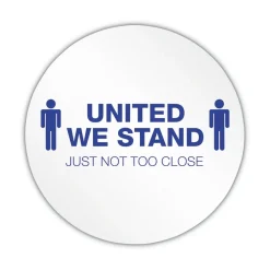 Clearance 20 in. Diameter United We Stand Personal Spacing Discs - White/Blue (6/Pack) Floor Signs