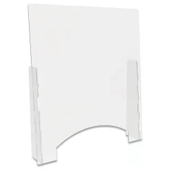 New 31.75 in. x 6 in. x 36 in. Polycarbonate Counter Top Barrier with Pass Thru - Clear (2/Carton) Desk Accessories & Office Organizers