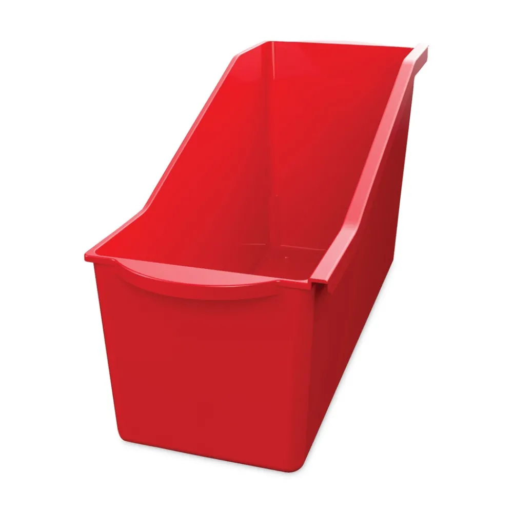 Sale 14.2 in. x 5.34 in. x 7.35 in. Antimicrobial Book Bin - Red Desk Accessories & Office Organizers