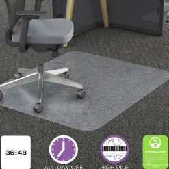 Hot 36 x 48 All Day Use Rectangular Chair Mat - Clear Office Furniture & Lighting