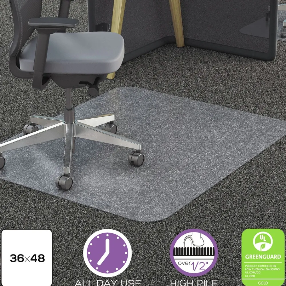 Hot 36 x 48 All Day Use Rectangular Chair Mat - Clear Office Furniture & Lighting