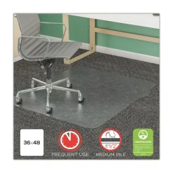 Online 36 x 48 SuperMat Frequent Use Rectangular Chair Mat for Medium Pile Carpet - Clear Office Furniture & Lighting