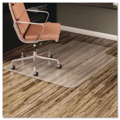 Clearance EconoMat 36 in. x 48 in. Lipped Flat Packed All Day Use Chair Mat for Hard Floors - Clear Office Furniture & Lighting