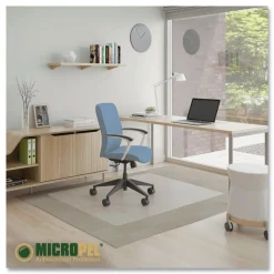 Discount Medium Pile Carpet Rectangular 60 in. x 46 in. Antimicrobial Chair Mat - Clear Cleaning & Janitorial Supplies