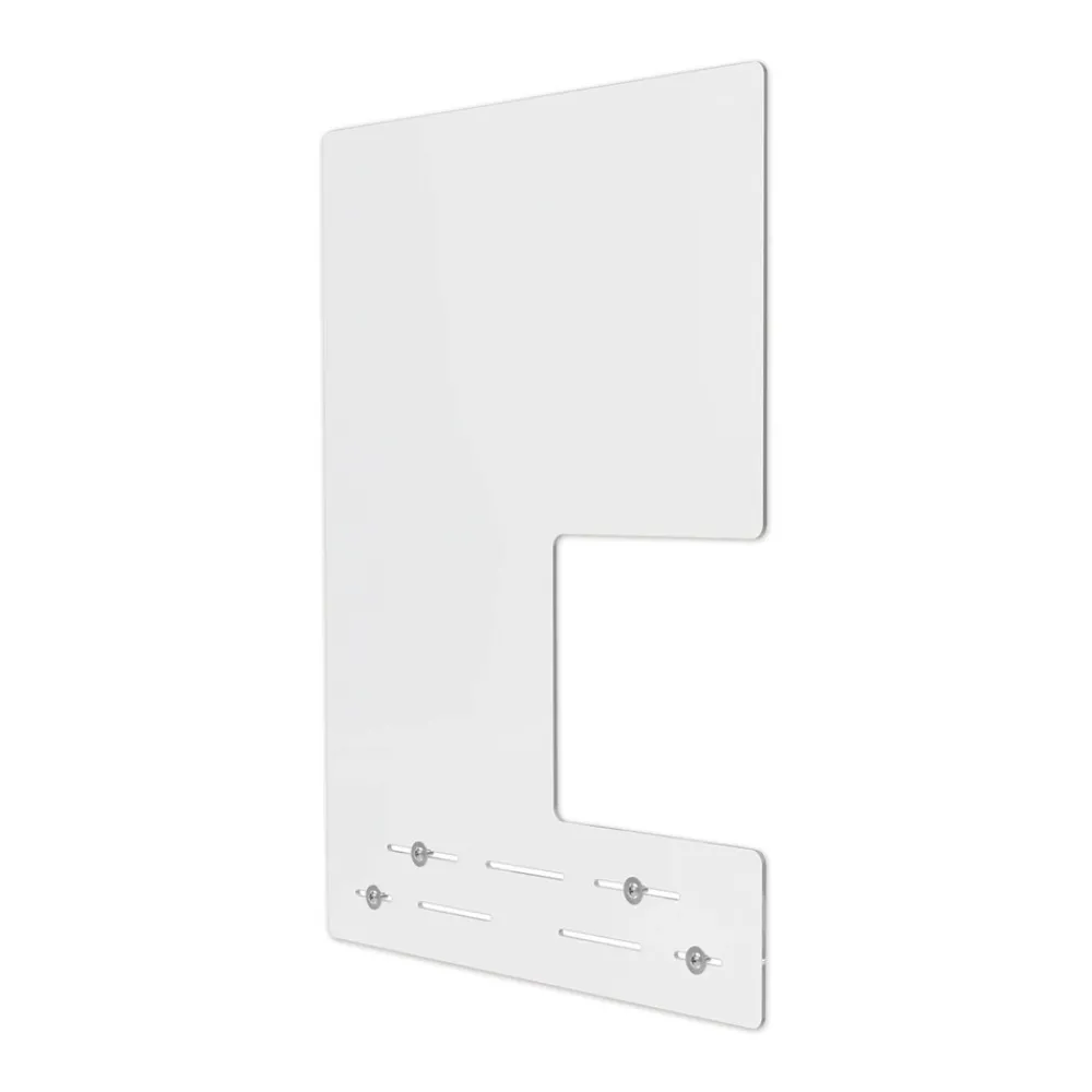 Discount PBCMA2331S 23.75 in. x 31.75 in. Acrylic Mounting Safety Barrier with Side Pass Thru - Clear (2/Carton) Desk Accessories & Office Organizers