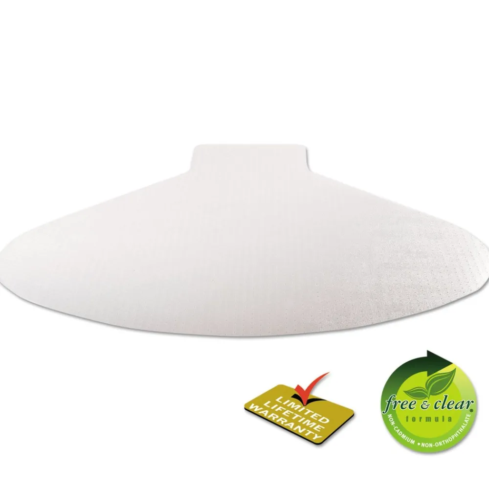 Clearance SuperMat Medium Pile Carpet Frequent Use 60 in. x 66 in. Workstation Chair Mat - Clear Cleaning & Janitorial Supplies