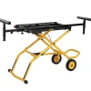 Discount 25 in. x 60 in. x 32.5 in. Heavy-Duty Rolling Miter Saw Stand - Yellow/Black Power Tool Accessories