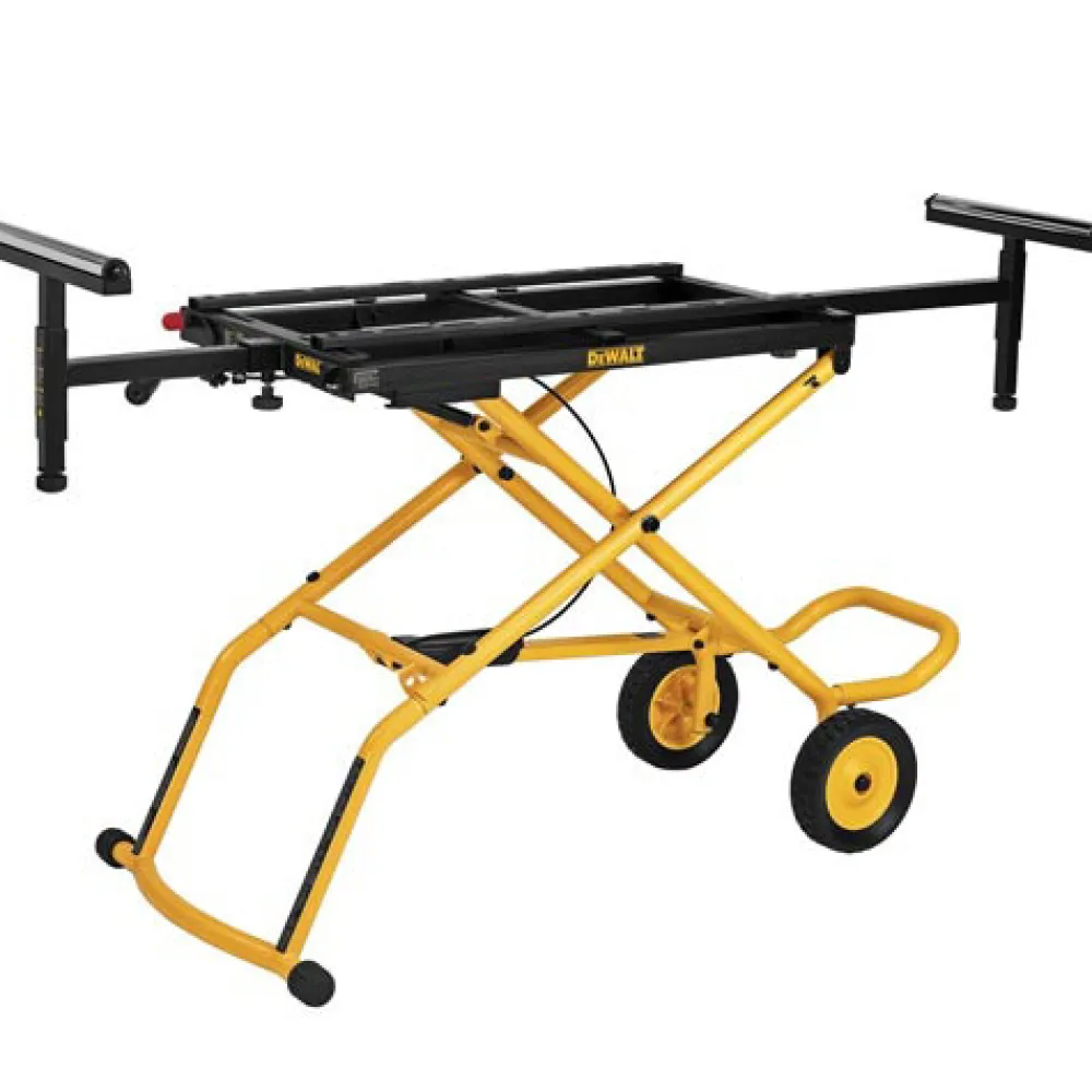 Discount 25 in. x 60 in. x 32.5 in. Heavy-Duty Rolling Miter Saw Stand - Yellow/Black Power Tool Accessories