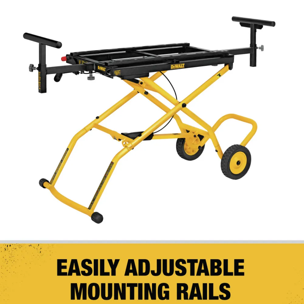 Discount 25 in. x 60 in. x 32.5 in. Heavy-Duty Rolling Miter Saw Stand - Yellow/Black Power Tool Accessories