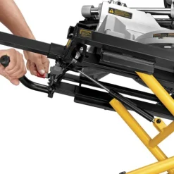 Discount 25 in. x 60 in. x 32.5 in. Heavy-Duty Rolling Miter Saw Stand - Yellow/Black Power Tool Accessories