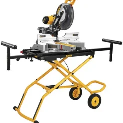 Discount 25 in. x 60 in. x 32.5 in. Heavy-Duty Rolling Miter Saw Stand - Yellow/Black Power Tool Accessories