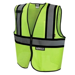 Outlet Class 2 Contrasting Trim Economy Mesh Vest - Green - Large Safety Vests