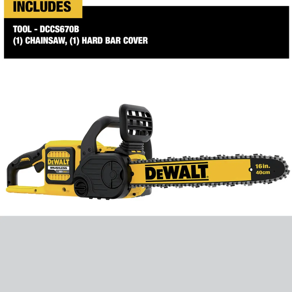 Discount DCCS670B 60V MAX Brushless Lithium-Ion 16 in. Cordless Chainsaw (Tool Only) Chainsaws
