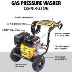 Sale DXPW3300S 3300 PSI 2.4 GPM Gas Cold Water Pressure Washer Pressure Washers