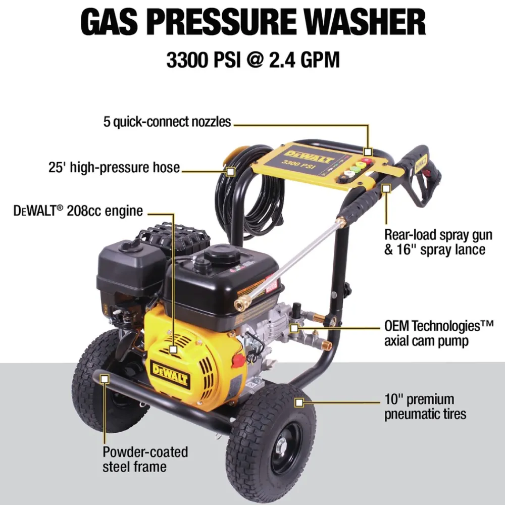 Sale DXPW3300S 3300 PSI 2.4 GPM Gas Cold Water Pressure Washer Pressure Washers