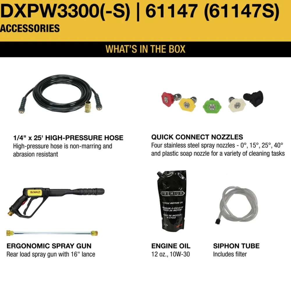 Sale DXPW3300S 3300 PSI 2.4 GPM Gas Cold Water Pressure Washer Pressure Washers