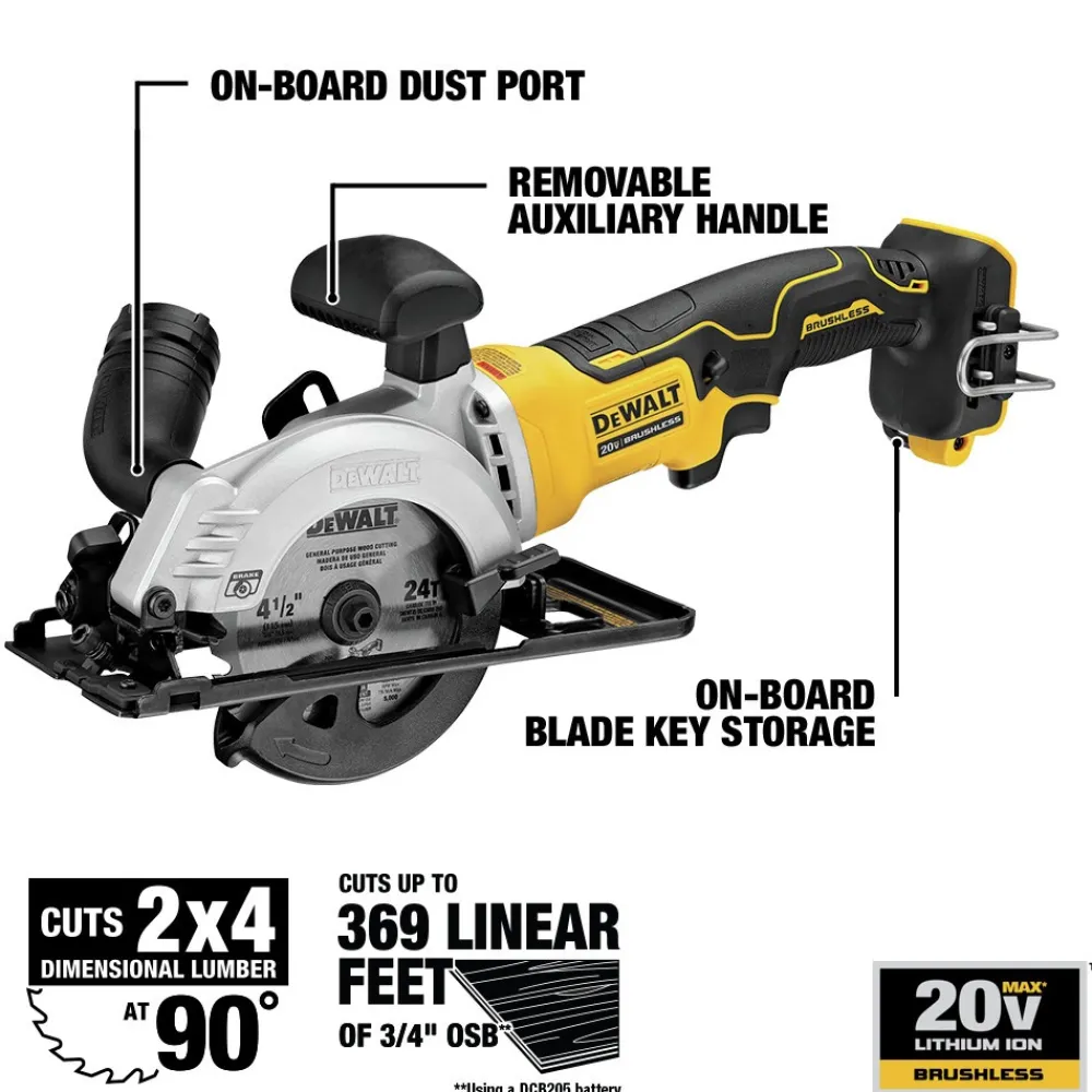 Online 20V MAX ATOMIC Brushless Lithium-Ion 4-1/2 in. Cordless Circular Saw (Tool Only) Circular Saws|Scroll Saws