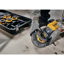 Sale 60V MAX FLEXVOLT Brushless Lithium-Ion Cordless Pipe Threader Kit with Die Heads and 2 Batteries (9 Ah) Threading Tools