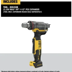 Best 20V MAX XR Brushless Lithium-Ion 1-1/2 in. Cordless PEX Expander (Tool Only) Expansion Tools
