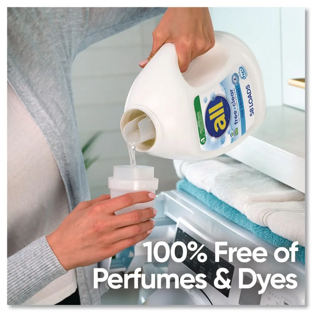Clearance 73 oz. Bottle 58 Loads Free Clear HE Laundry Detergent - Unscented (6/Carton) Cleaning & Janitorial Supplies