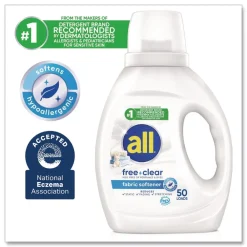 Online 34 oz. Bottle Free Clear Liquid Fabric Softener - Fragrance Free (6/Carton) Cleaning & Janitorial Supplies
