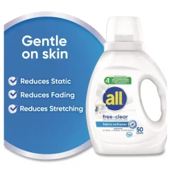 Online 34 oz. Bottle Free Clear Liquid Fabric Softener - Fragrance Free (6/Carton) Cleaning & Janitorial Supplies