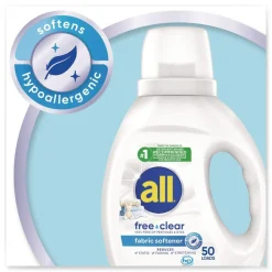Online 34 oz. Bottle Free Clear Liquid Fabric Softener - Fragrance Free (6/Carton) Cleaning & Janitorial Supplies