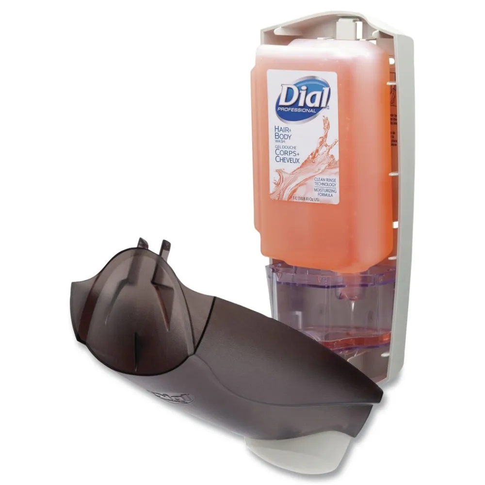 Outlet 5.1 in. x 4 in. x 12.3 in. 1 Liter Manual Liquid Dispenser - Smoke Skin Care & Personal Hygiene