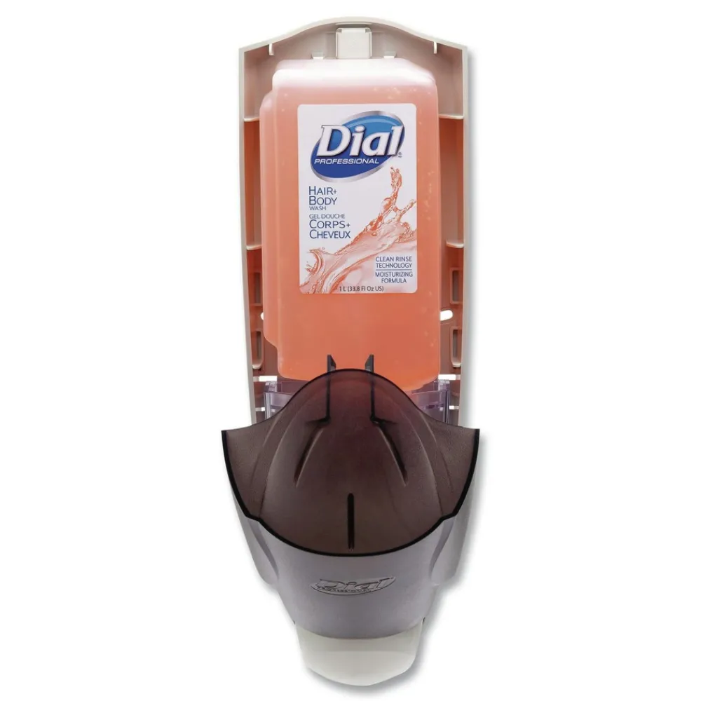 Outlet 5.1 in. x 4 in. x 12.3 in. 1 Liter Manual Liquid Dispenser - Smoke Skin Care & Personal Hygiene