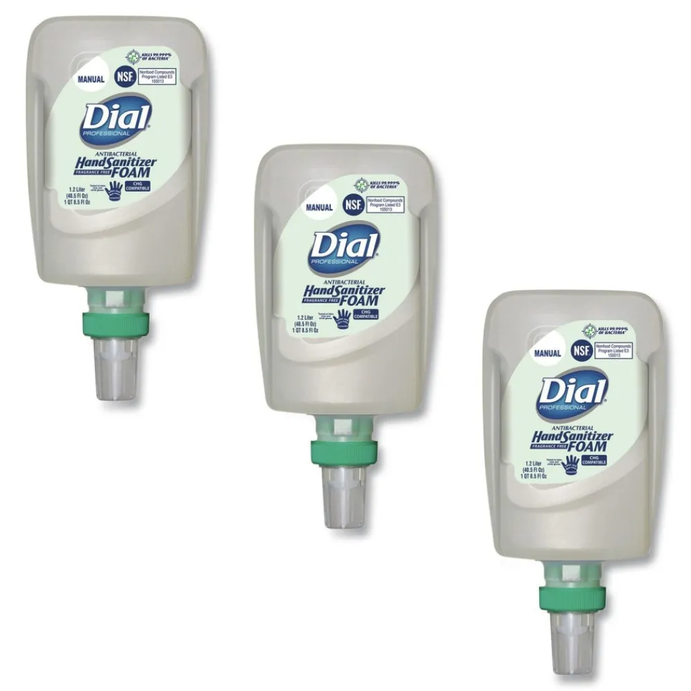 Online 1.2 Liter Bottle Antibacterial Foaming Hand Sanitizer Refill for FIT Manual Dispenser - Fragrance-Free (3/Carton) Cleaning & Janitorial Supplies