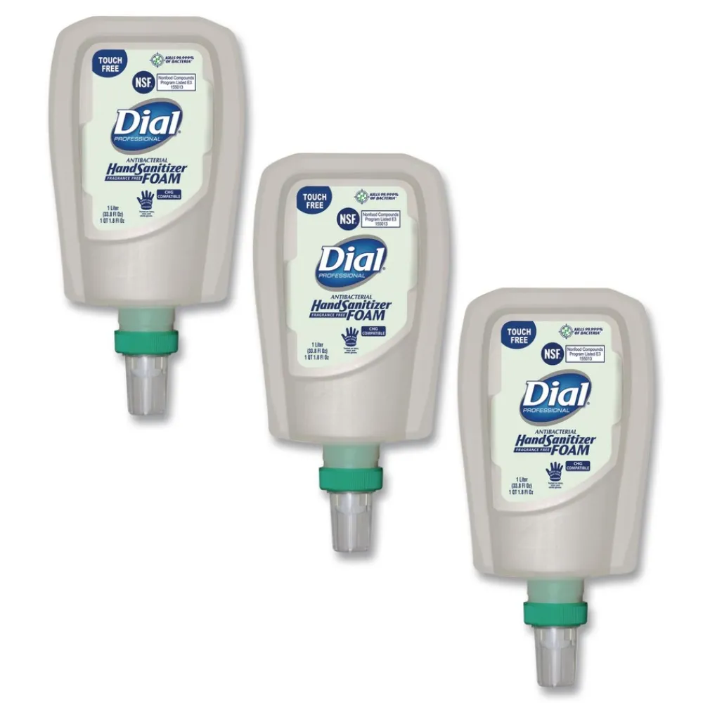 Clearance 1 Liter Bottle Antibacterial Foaming Hand Sanitizer Refill for FIT Touch Free Dispenser - Fragrance-Free (3/Carton) Cleaning & Janitorial Supplies