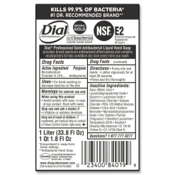 Online 1 Liter Gold Antibacterial Liquid Hand Soap (8/Carton) Cleaning & Janitorial Supplies