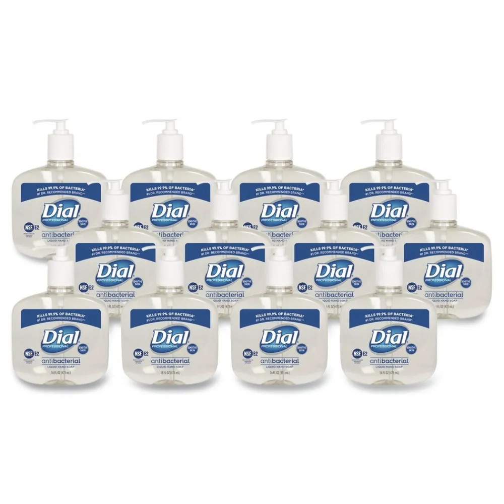 Outlet 16 oz. Antibacterial Liquid Hand Soap for Sensitive Skin - Light Floral Scent (12/Carton) Cleaning & Janitorial Supplies