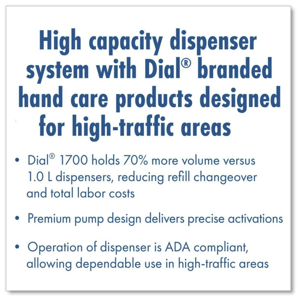 Sale Dial 1700 12.66 in. x 7.07 in. x 3.95 in. 1.7 Liter Manual Dispenser - Smoke (3/Carton) Skin Care & Personal Hygiene