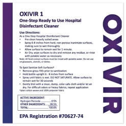 Hot Oxivir 7 in. x 8 in. 1-Ply 1 Wipes (60/Canister, 12 Canisters/Carton) Cleaning & Janitorial Supplies