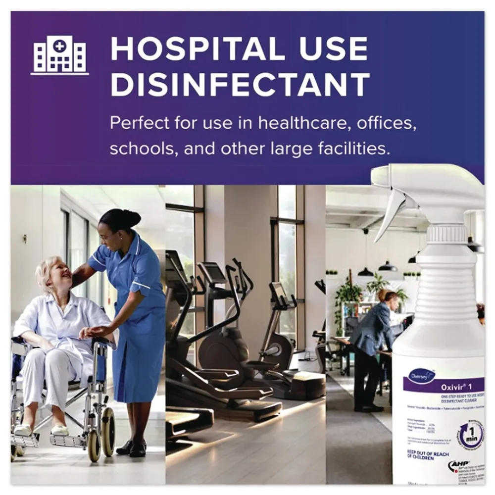 Hot Oxivir 7 in. x 8 in. 1-Ply 1 Wipes (60/Canister, 12 Canisters/Carton) Cleaning & Janitorial Supplies