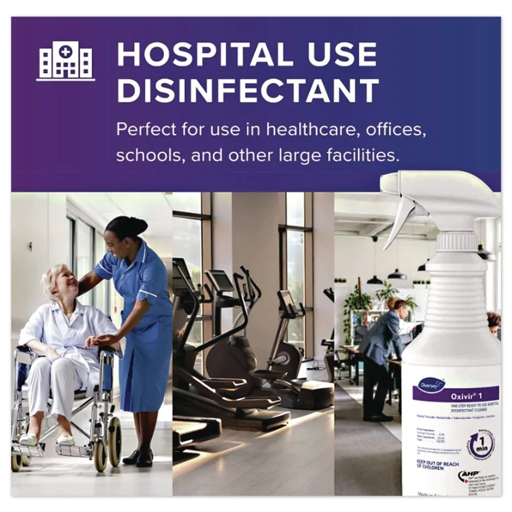 Hot Oxivir 6 in. x 7 in. 1-Ply 1 Wipes (160/Canister, 12 Canisters/Carton) Cleaning & Janitorial Supplies