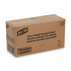 CH56NSPC7 Wrapped Fork/Knife/Spoon/Napkin Packets - Black (250/Carton) Tabletop And Serveware