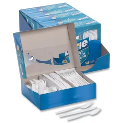 Clearance CM168 Tray with Plastic Forks/Knives/Spoons Combo Pack - White (1008/Carton) Tabletop And Serveware