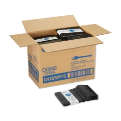 Best DUSSPF5 SmartStock Tri-Tower Dispensing System Polypropylene Cutlery Mediumweight Plastic Fork - Black (960/Carton) Tabletop And Serveware