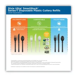 Best DUSSPF5 SmartStock Tri-Tower Dispensing System Polypropylene Cutlery Mediumweight Plastic Fork - Black (960/Carton) Tabletop And Serveware