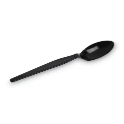 Discount Individually Wrapped Heavyweight Polystyrene Teaspoons - Black (1000/Carton) Tabletop And Serveware