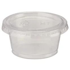 Hot Plastic Portion Cup Lid Fits 1.5 oz to 2 oz Cups - Clear (2400/Carton) Tabletop And Serveware