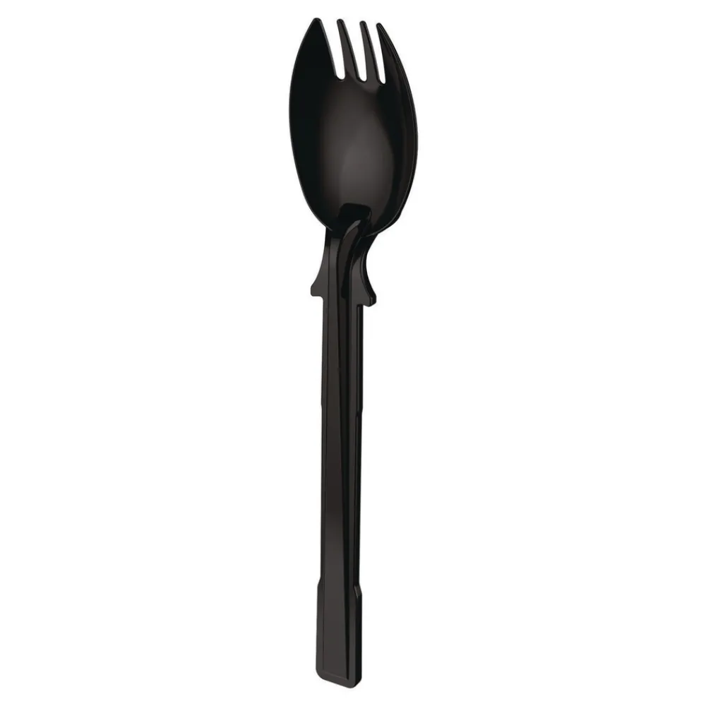 Hot SmartStock Mediumweight Spork Plastic Tri-Tower Dispensing System Cutlery - Black (960/Carton) Tabletop And Serveware