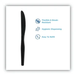 Discount SmartStock Series-O 7 in. Heavyweight Plastic Cutlery Knives Refill - Black (40/Pack, 24 Packs/Carton) Tabletop And Serveware
